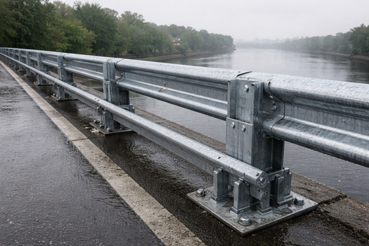 Мостовое ограждение и усиленные участки